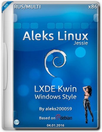 Обложка Aleks Linux LXDE Kwin Jessie Windows Style x86 (2016) ML/RUS