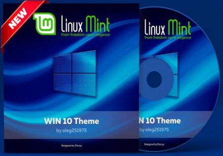 Обложка Linux Mint 19 Win10 theme (amd 64) MULTI/RUS/ENG