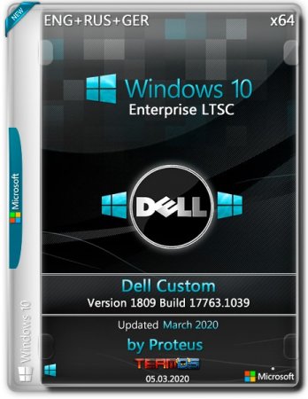 Обложка Windows 10 Enterprise LTSC x64 1809 Dell Custom by Proteus (2020) ENG+RUS+GER