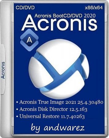 Обложка Acronis BootCD/DVD by andwarez 08.10.2020 x86/x64 (RUS)